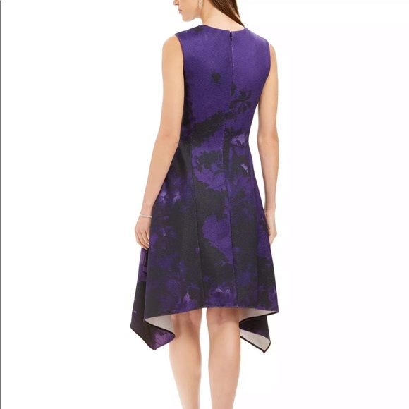 N Natori Abstract Floral Jacquard A Line Dress - Picture 2 of 6